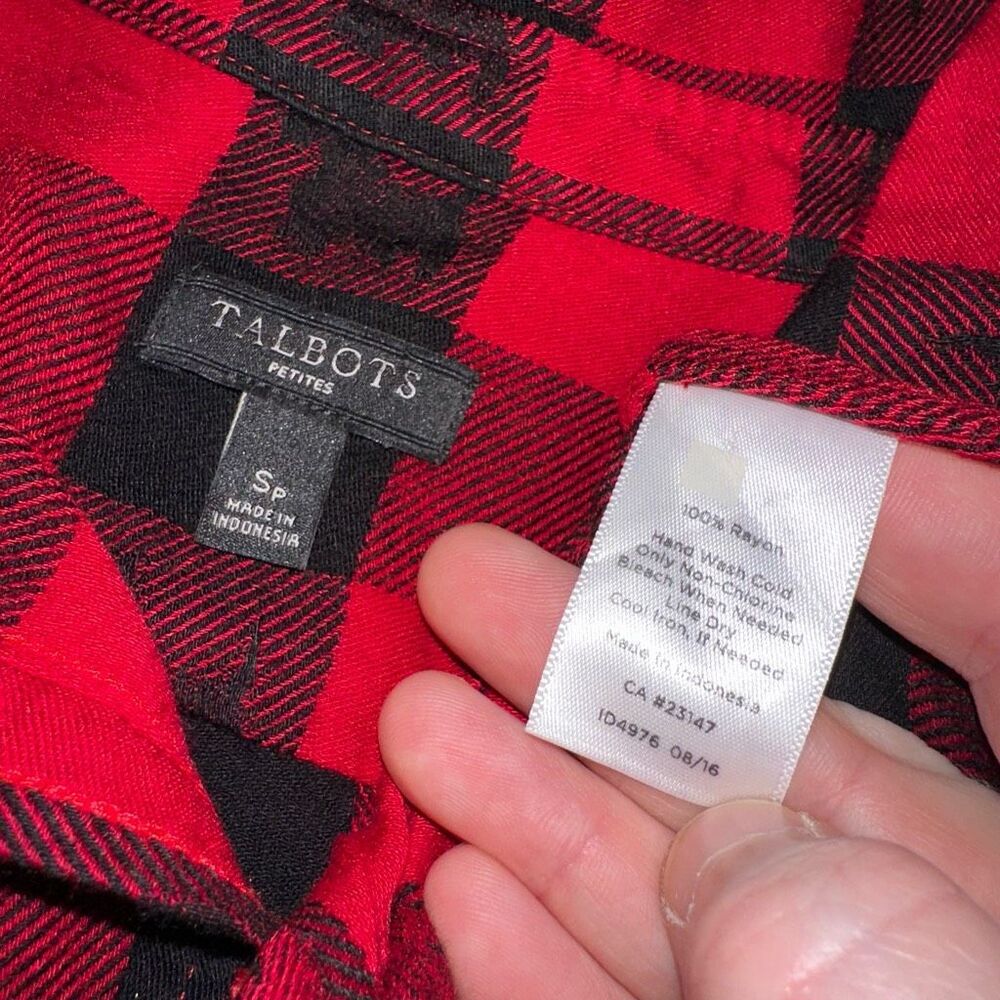 Talbots Petites Sp Collared Button Down Womens Bl… - image 7